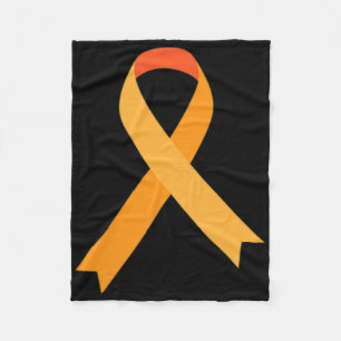Orange Ribbon Pocket Leukaemia Awareness Cancer Su Fleece Blanket