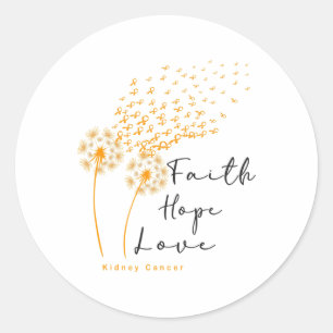 Orange Ribbon Resist The Storm Kidney Cancer Aware Classic Round Sticker