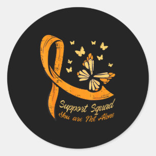Orange Ribbon Support Squad Multiple Sclerosis Awa Classic Round Sticker