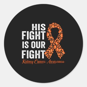 Orange ribbon support survivor kidney cancer classic round sticker