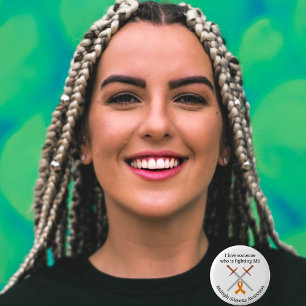 Orange Ribbon Swords Multiple Sclerosis Awareness 6 Cm Round Badge