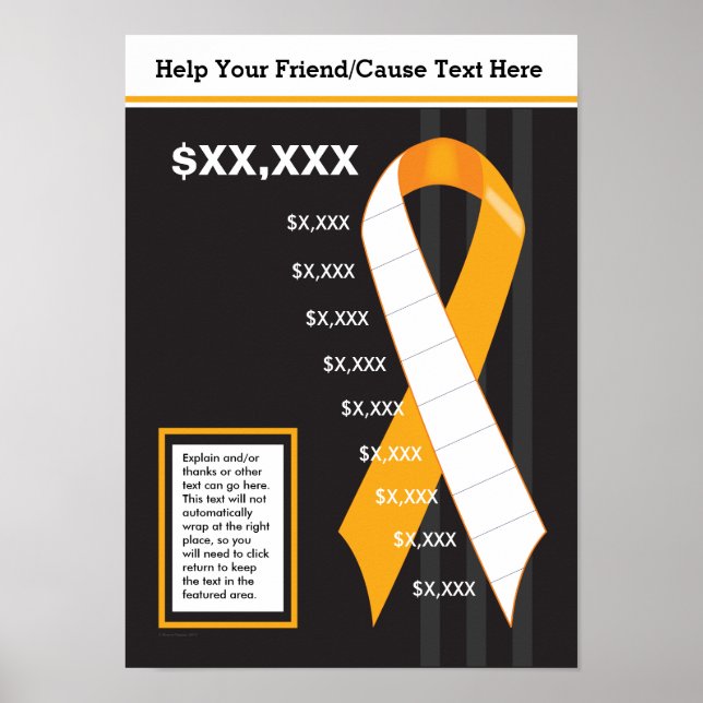 Orange Ribbon Thermometer Poster (Front)