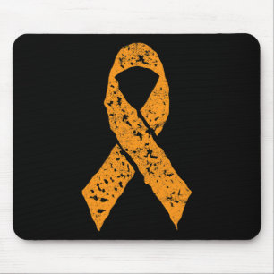 Orange Ribbon Vintage Leukaemia Awareness Cancer P Mouse Pad