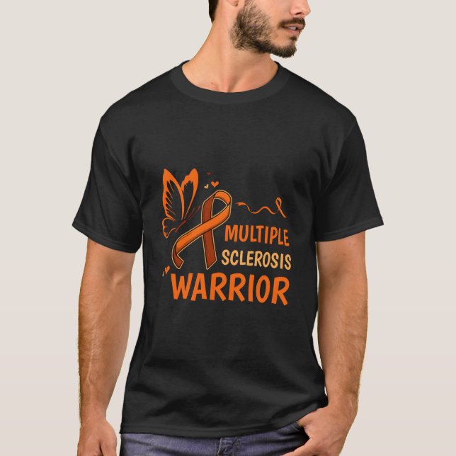 Orange Ribbon Warrior Fight March Family T-Shirt (Front)
