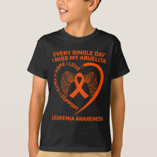 Orange Ribbon Wings Leukaemia Awareness In Memory  T-Shirt