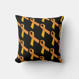 Orange Ribbons Tiled Pattern Cushion