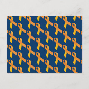 Orange Ribbons Tiled Pattern Postcard