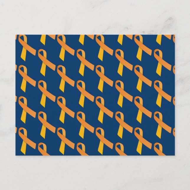 Orange Ribbons Tiled Pattern Postcard (Front)
