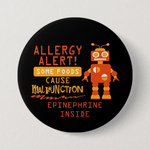 Orange Robot Food Allergy Alert Button