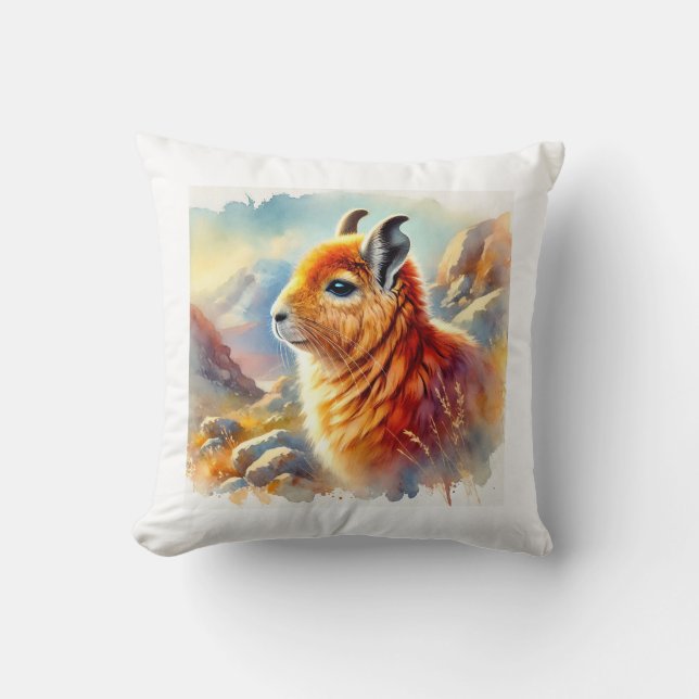 Orange Rock Viscacha 270824AREF117 - Watercolor Cushion (Front)