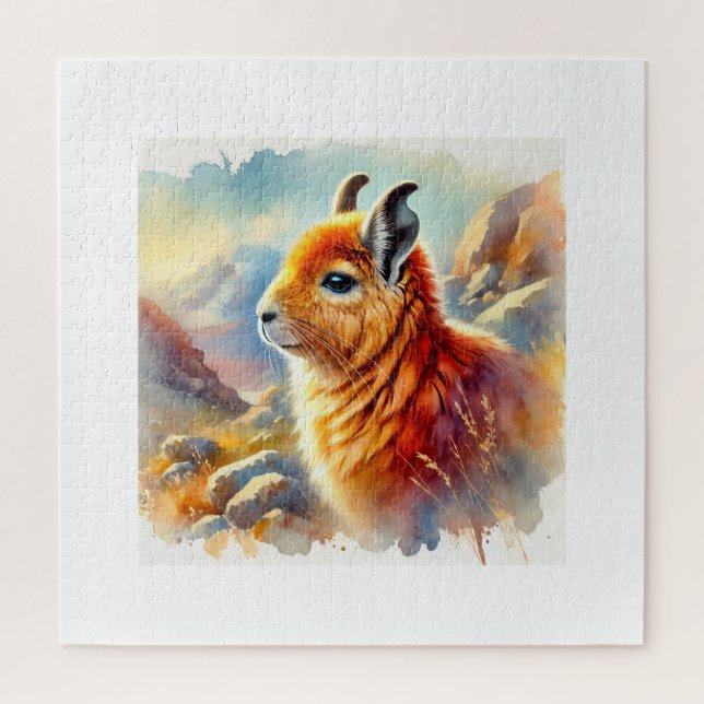 Orange Rock Viscacha 270824AREF117 - Watercolor Jigsaw Puzzle (Vertical)