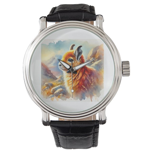 Orange Rock Viscacha 270824AREF117 - Watercolor Watch (Front)