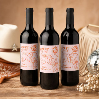 Orange Rodeo Bachelorette Party Nash Bach Wine Label