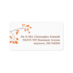 Orange Romance RSVP Address Labels