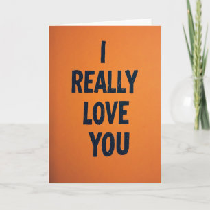 Orange Romantic Love You Card