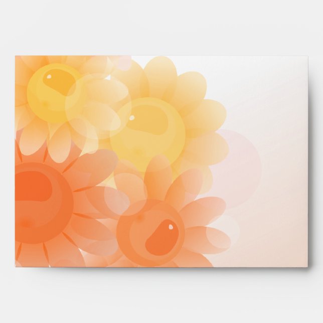 Orange romantic vintage flowers envelopes (Front)