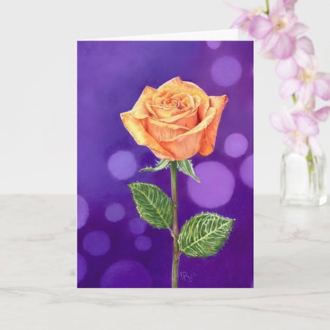 Orange Rose Card (Orchid)