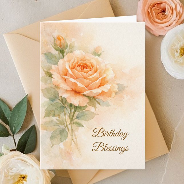 Orange Rose Christian Birthday Card (Creator Uploaded)