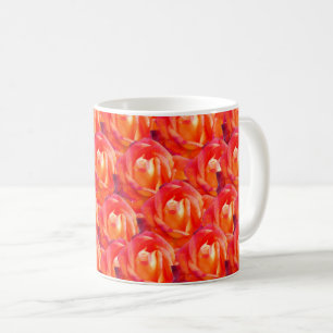 Orange rose floral coffee mug