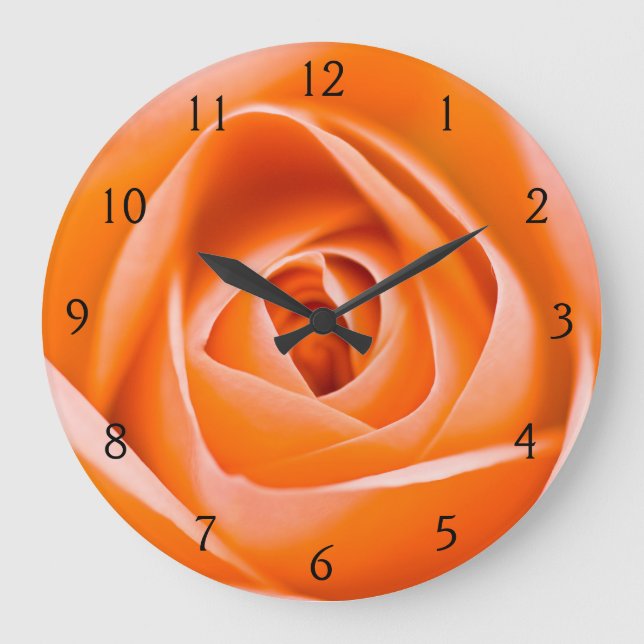 Orange Rose flower Acrylic wall clock (Front)