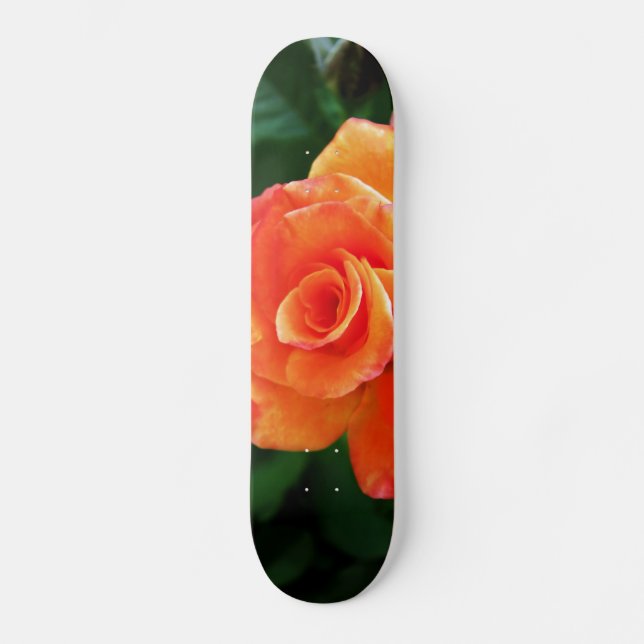 Orange rose flower skateboard (Front)