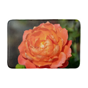 Orange rose flowers bath mat