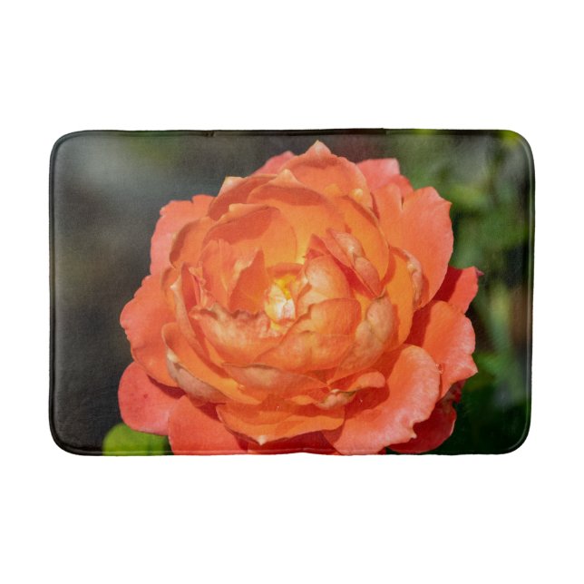 Orange rose flowers bath mat (Front)