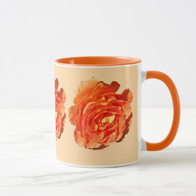 Orange Rose I Pretty Floral Mug (Right)