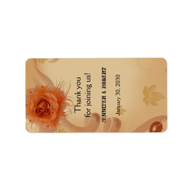 Orange Rose in the Fall Wedding Lip Balm Label (Front)