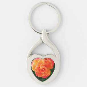Orange rose  key ring