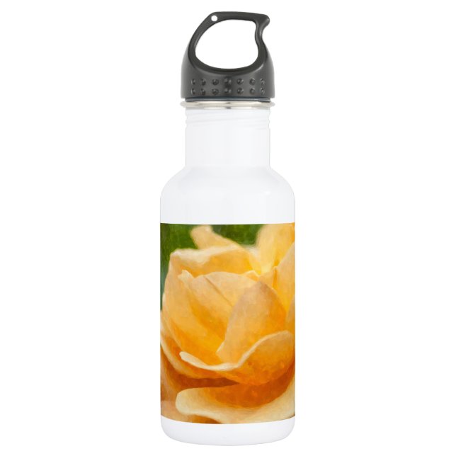 Orange Rose Painterly Water Bottle (Front)