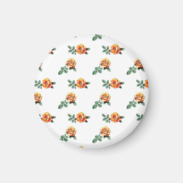 orange rose pattern magnet (Front)