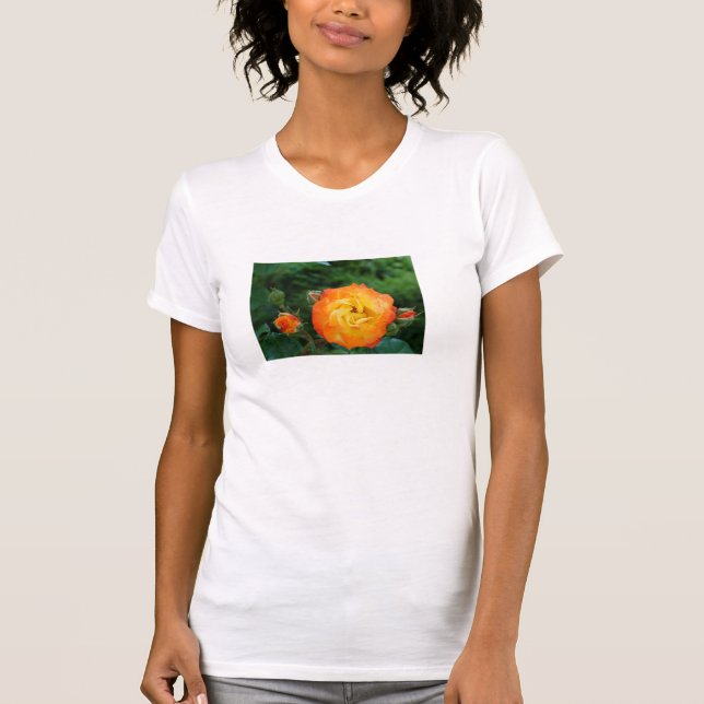 Orange Rose Photo T-Shirt, White T-Shirt (Front)