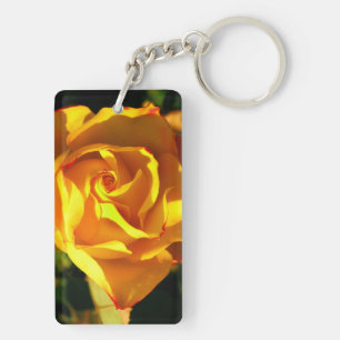 Orange Rose Photography Key Ring