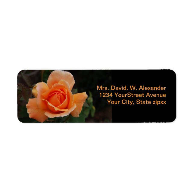 Orange Rose Return Address Label (Front)