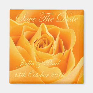 Orange Rose - Save The Date - Wedding - Engagement Magnet