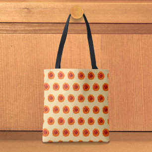 Orange Rose Seamless Pattern on Tote Bag