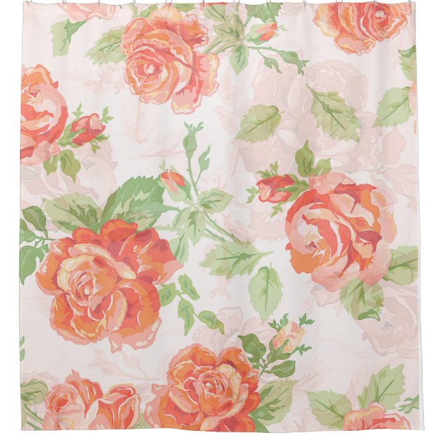 Orange rose shower curtain (Front)