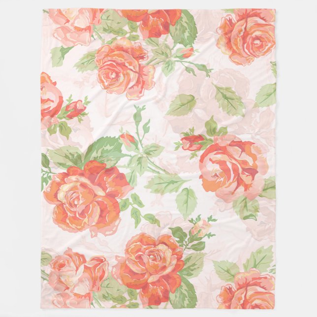 Orange rose shower fleece blanket (Front)