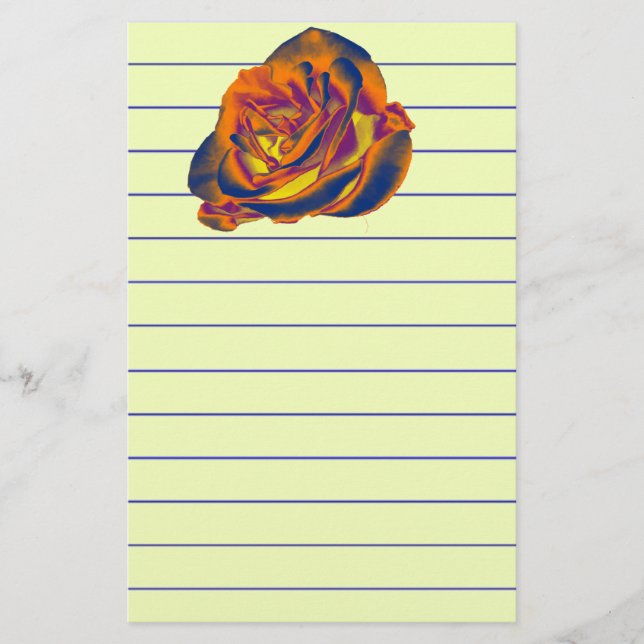 Orange Rose Stationery (Front)