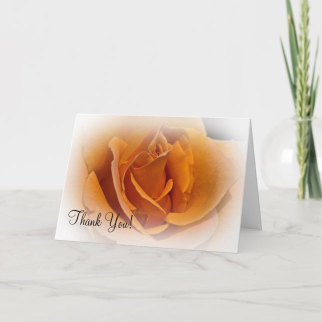 Orange Rose Thank You Card (Front)