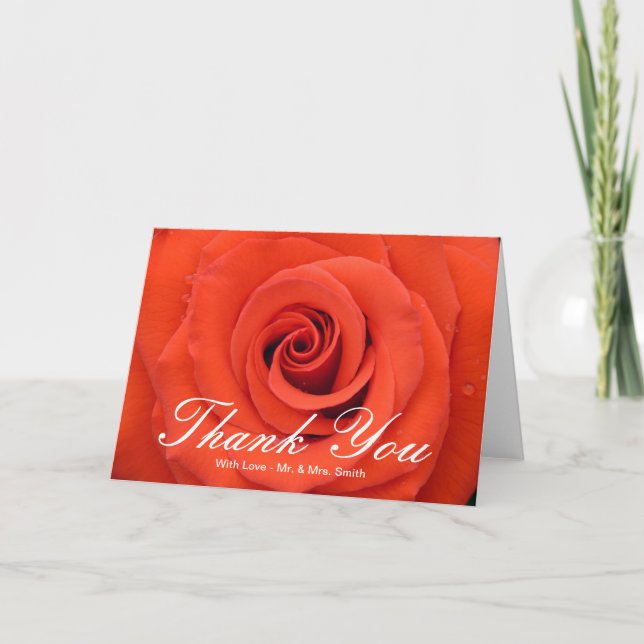 Orange Rose Thank You Card (Front)