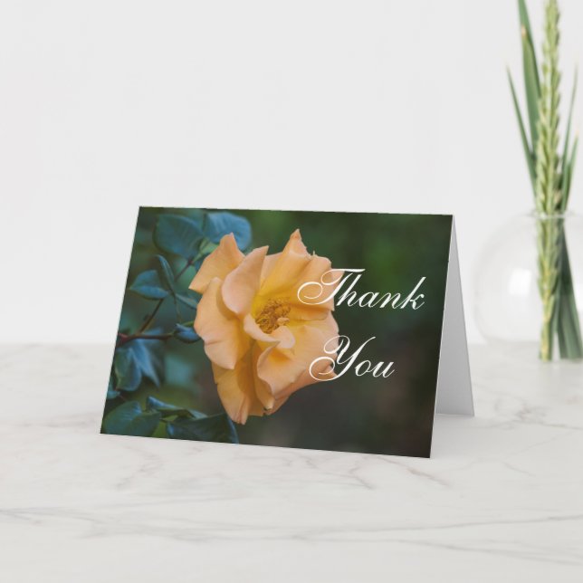 Orange Rose Thank You Card (Front)