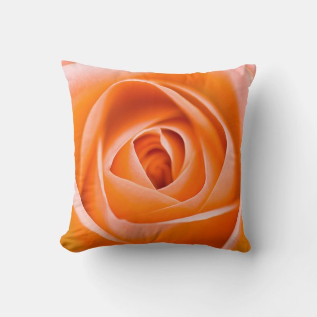 Orange Rose Throw Pillow (Front)