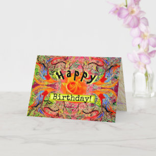 Orange Rose Victorian fantasy customizable Card