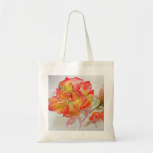 Orange Rose Watercolor Painting Tote Bag