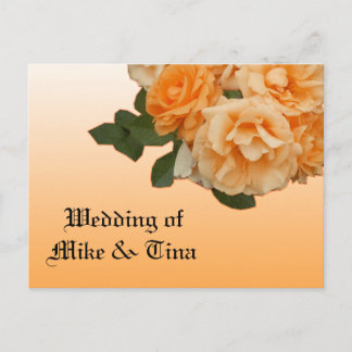orange rose wedding invitation card