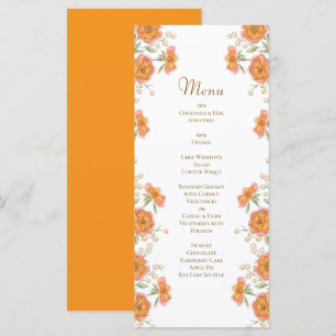 Orange Rose Wedding Menus