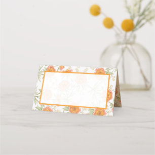 Orange Rose Wedding Place Card