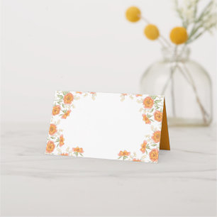 Orange Rose Wedding Place Card